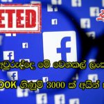 මේ අවුරුද්දෙ මේ වෙනකල් ලංකාවෙ FACEBOOK ගිණුම් 3000 ක් අයින් කරලා…