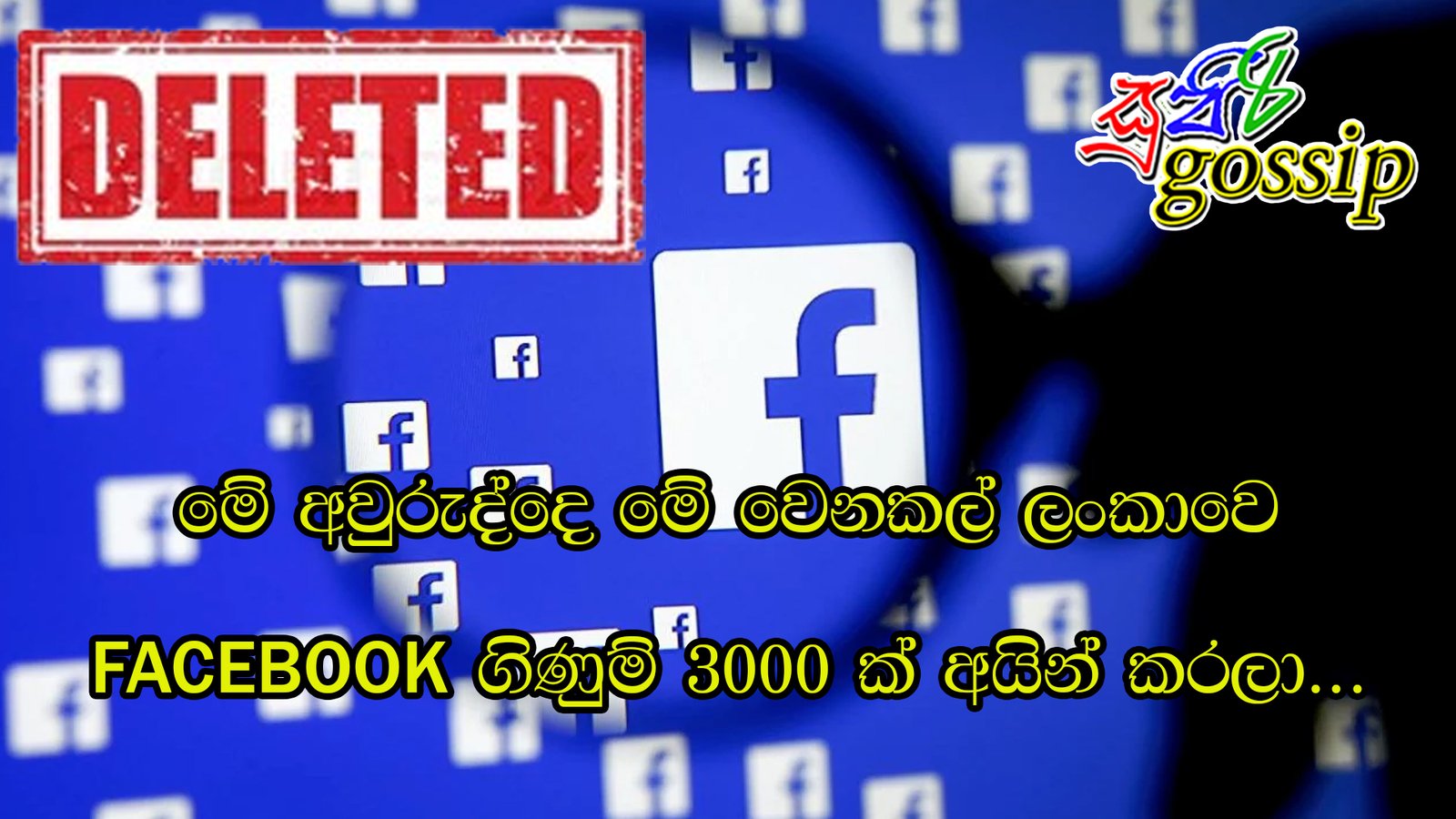 මේ අවුරුද්දෙ මේ වෙනකල් ලංකාවෙ FACEBOOK ගිණුම් 3000 ක් අයින් කරලා…