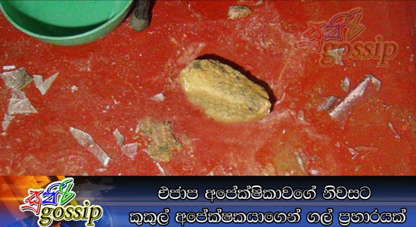 එජාප අපේක්ෂිකාවගේ නිවසට කුකුල් අපේක්ෂකයාගෙන් ගල් ප්‍රහාරයක්