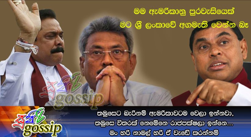 තමුසෙට බැරිනම් ඇමරිකාවටම වෙලා ඉන්නවා,තමුසෙ විතරක් නෙමේනෙ රාජපක්ෂලා ඉන්නෙ… මං හරි නාමල් හරි ඒ වැඩේ කරන්නම්