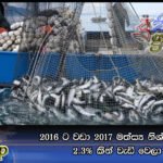 2016 ට වඩා 2017 මත්ස්‍ය නිශ්පාදනය 2.3% කින් වැඩි වෙලා