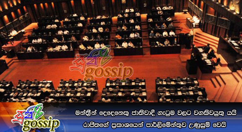 මන්ත්‍රීන් දෙදෙනෙකු ජාතිවාදී ගැටුම වලට වගකිවයුතු යයි රාජිතගේ ප්‍රකාශයෙන් පාර්ලිමේන්තුව උණුසුම් වෙයි