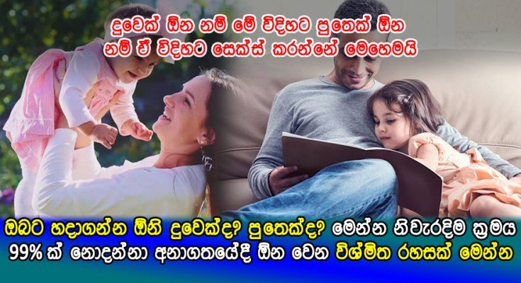 ඔබට හදාගන්න ඕනි දුවෙක්ද? පුතෙක්ද? සංසර්ගය‌ේ ය‌ෙදිය යුතු නිවැරදිම ක්‍රම මෙන්න…