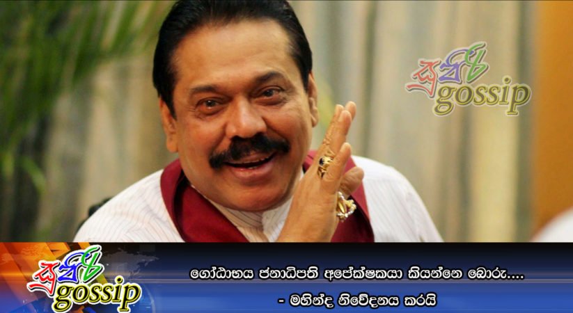 ගෝඨාභය ජනාධිපති අපේක්‍ෂකයා කියන්නෙ බොරු…. – මහින්ද නිවේදනය කරයි