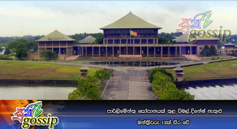 පාර්ලිමේන්තු සෝපානයක් තුළ විමල්,දිනේෂ් ඇතුළු මන්ත්‍රිවරු 12ක් සිර වේ