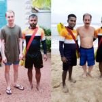 ගිලෙන්න ගිය විදේශිකයින් දෙදෙනෙකුගේ දිවි බේරා ගත් අපේ වීරයෝ