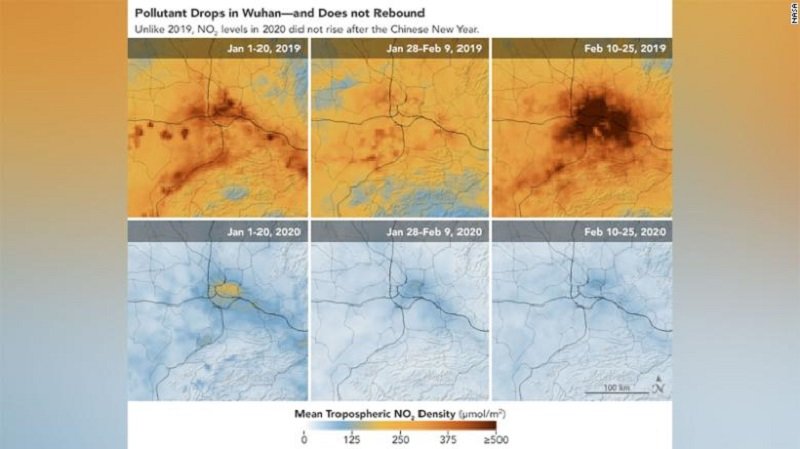 කොරෝනා චීනයේ වායුගෝලයට නම් ‘සුබදායක වෙලා’ – NASA
