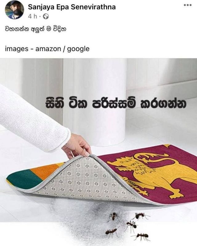 ශ්රී ලංකා ධජය පාපිස්නයක – සමාජමාධ්ය වලින් සුපිරි ප්රතිචාර